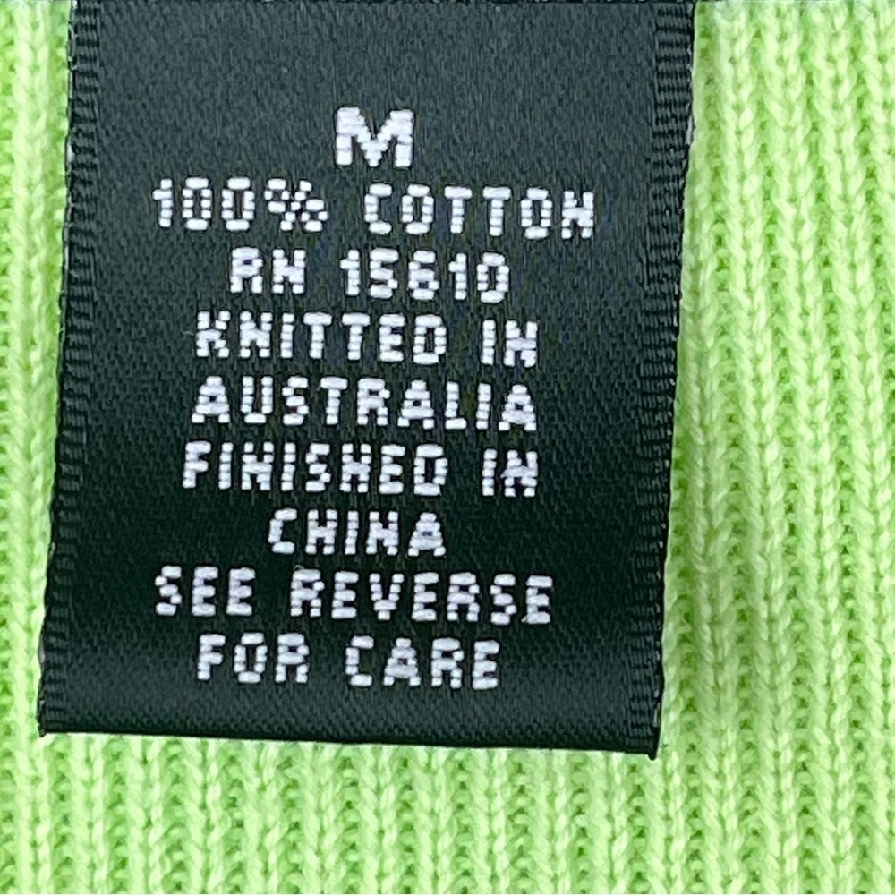 Lime Green Sweater Cardigan Twinset Sz Medium Goodclothes - Picture 5 of 15